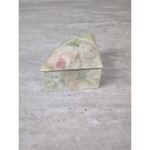 1910 Antique ROYAL BAYREUTH, Bavaria ROSE TAPESTRY, Small Trinket Dish, Triangle